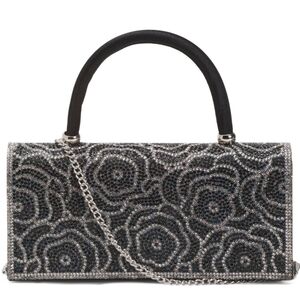 Alessia Bianchi Crystal-Embellished Black Evening Top-Handle Crossbody Bag